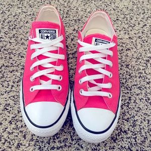 Hot pink converse shoes